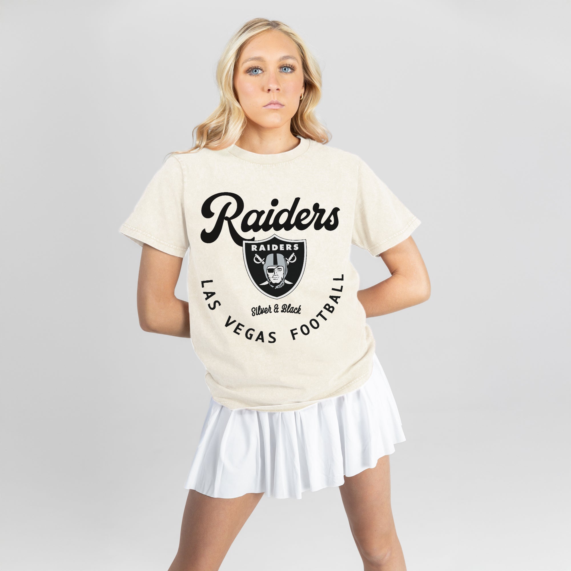 LAS VEGAS RAIDERS YOU KNOW OUR NAME CLASSIC FIT COTTON BLEND CREWNECK TEE