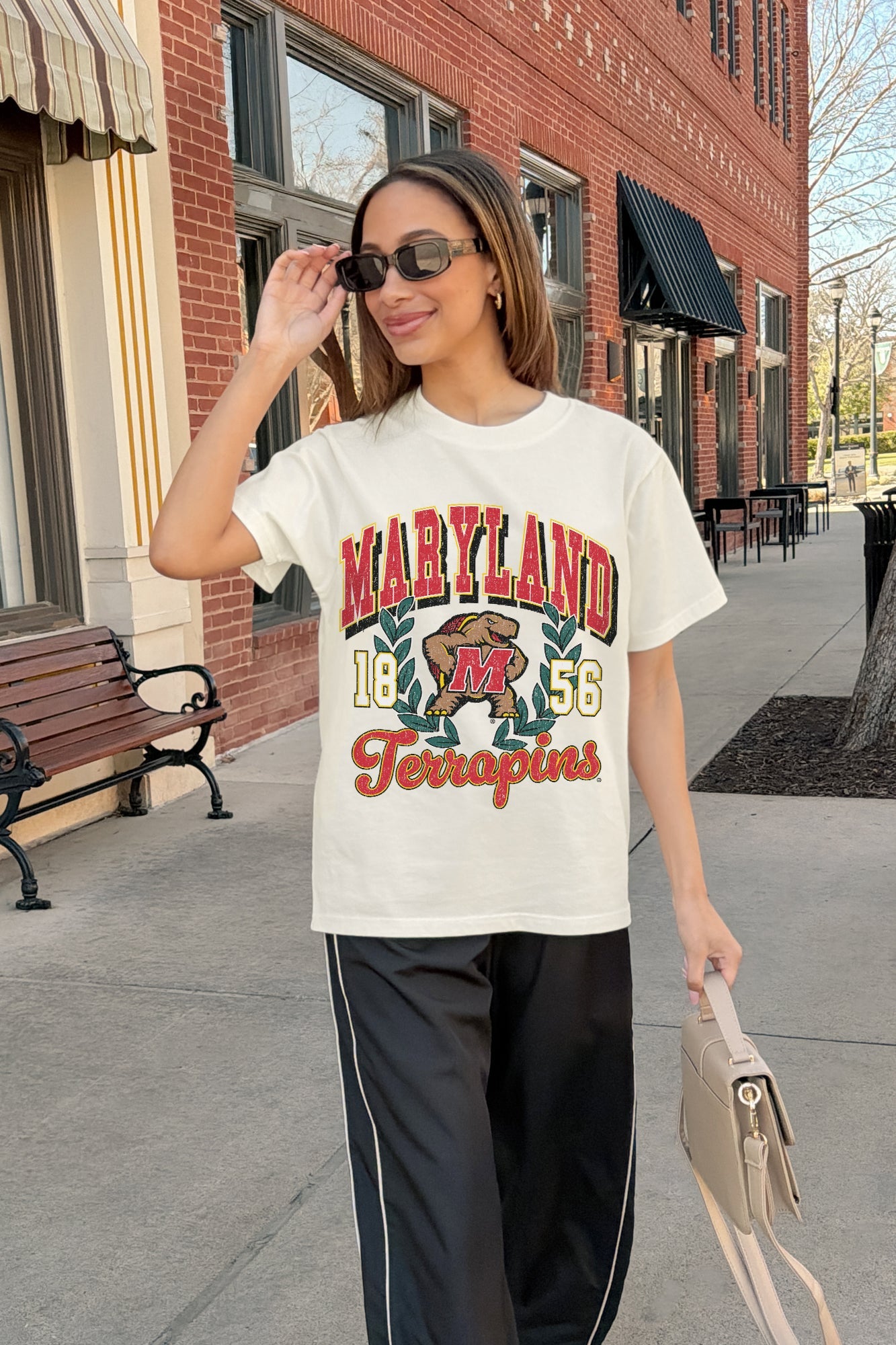 MARYLAND TERRAPINS RAISED ON VICTORY CLASSIC FIT COTTON BLEND CREWNECK TEE