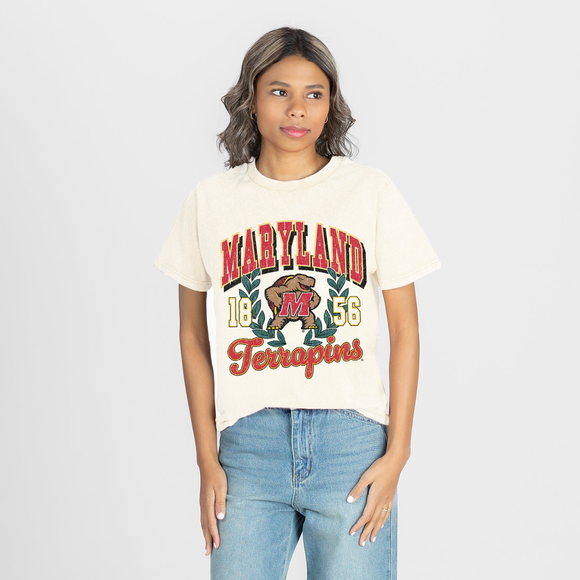 MARYLAND TERRAPINS RAISED ON VICTORY CLASSIC FIT COTTON BLEND CREWNECK TEE