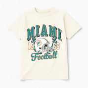 MIAMI DOLPHINS RAISED ON VICTORY CLASSIC FIT COTTON BLEND CREWNECK TEE