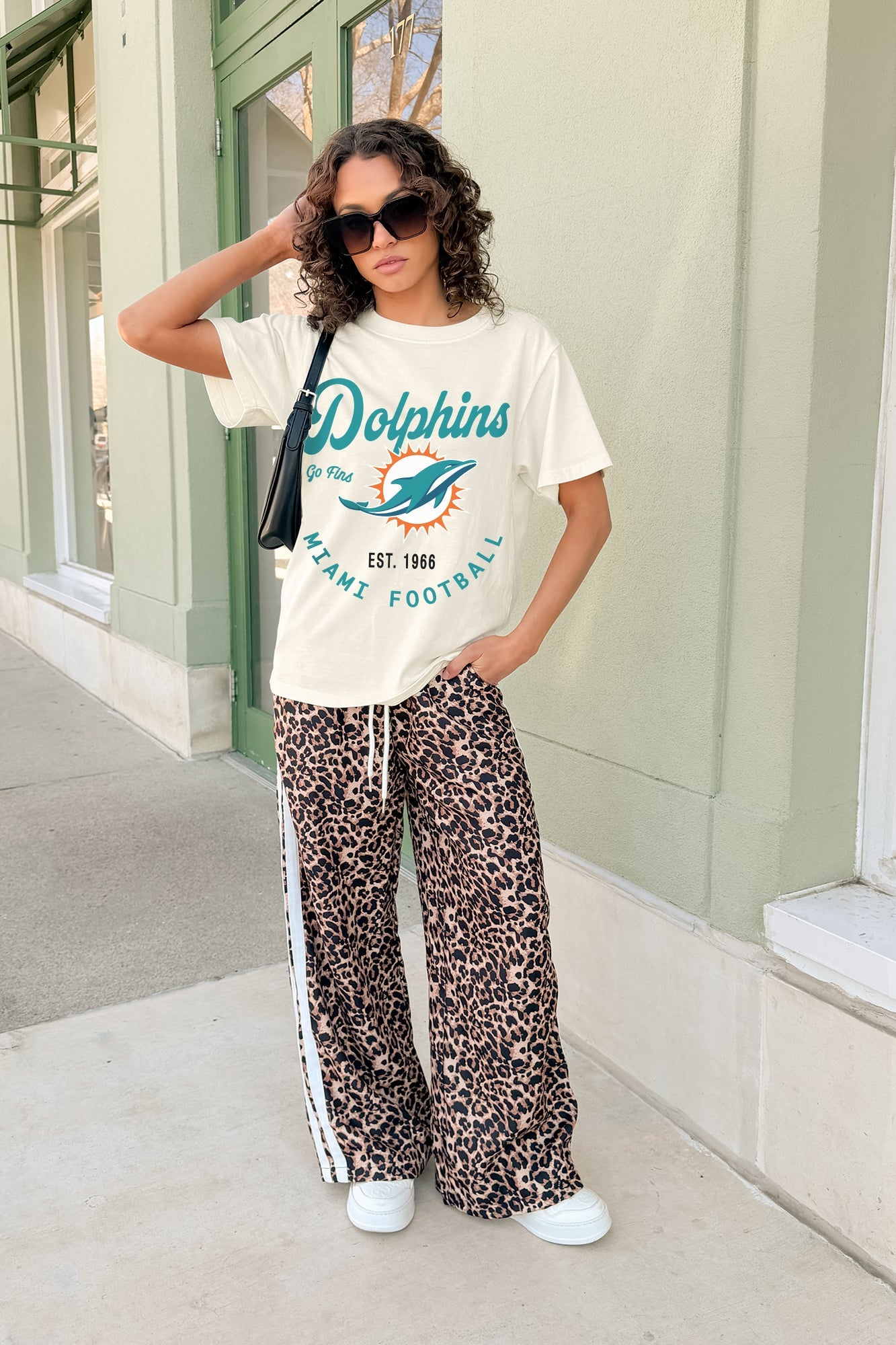 MIAMI DOLPHINS YOU KNOW OUR NAME CLASSIC FIT COTTON BLEND CREWNECK TEE