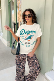 MIAMI DOLPHINS YOU KNOW OUR NAME CLASSIC FIT COTTON BLEND CREWNECK TEE