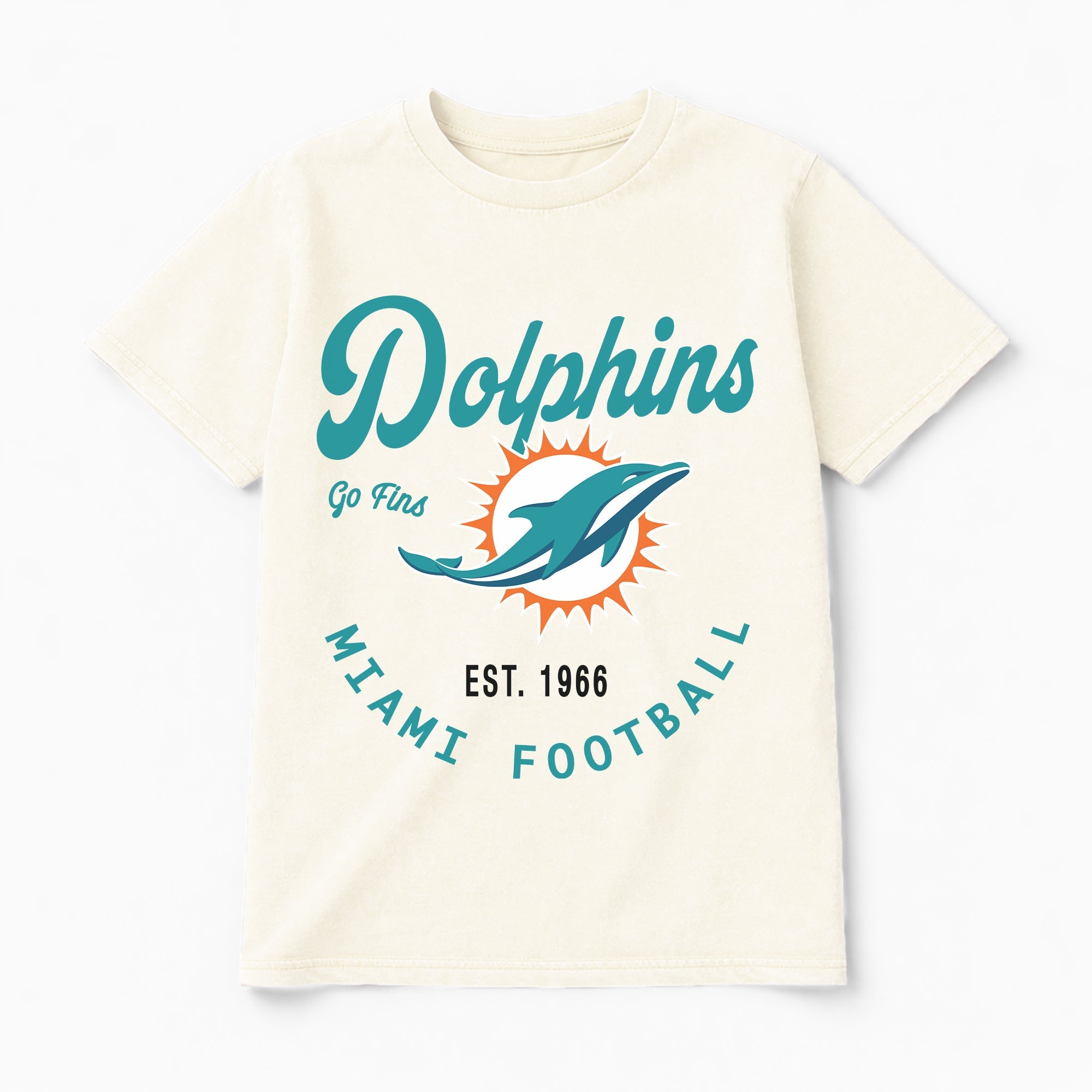MIAMI DOLPHINS YOU KNOW OUR NAME CLASSIC FIT COTTON BLEND CREWNECK TEE