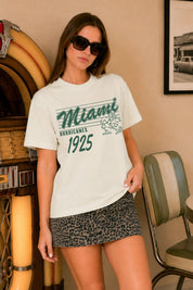 MIAMI HURRICANES OLD SCHOOL CLASSIC FIT COTTON BLEND CREWNECK TEE