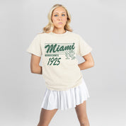 MIAMI HURRICANES OLD SCHOOL CLASSIC FIT COTTON BLEND CREWNECK TEE