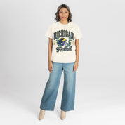MICHIGAN WOLVERINES RAISED ON VICTORY CLASSIC FIT COTTON BLEND CREWNECK TEE