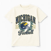 MICHIGAN WOLVERINES RAISED ON VICTORY CLASSIC FIT COTTON BLEND CREWNECK TEE