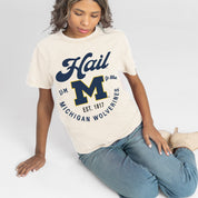MICHIGAN WOLVERINES YOU KNOW OUR NAME CLASSIC FIT COTTON BLEND CREWNECK TEE