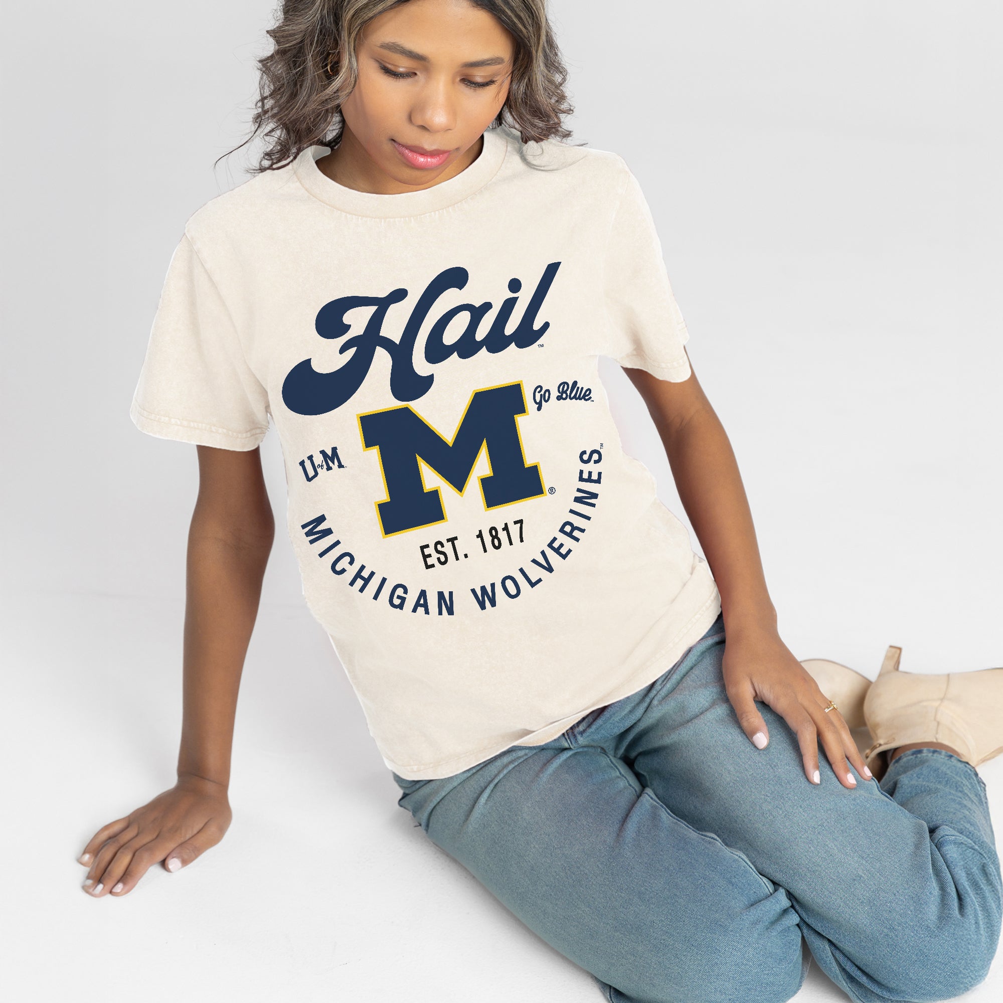 MICHIGAN WOLVERINES YOU KNOW OUR NAME CLASSIC FIT COTTON BLEND CREWNECK TEE