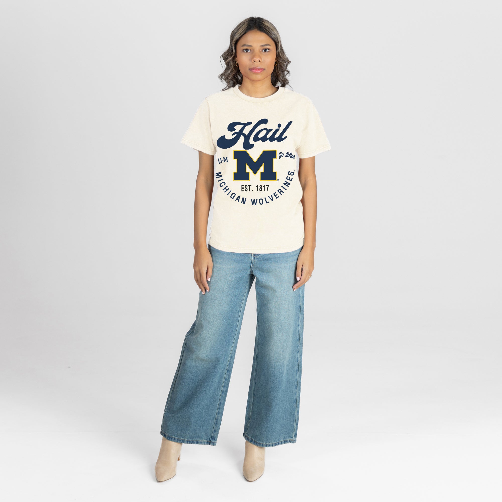 MICHIGAN WOLVERINES YOU KNOW OUR NAME CLASSIC FIT COTTON BLEND CREWNECK TEE
