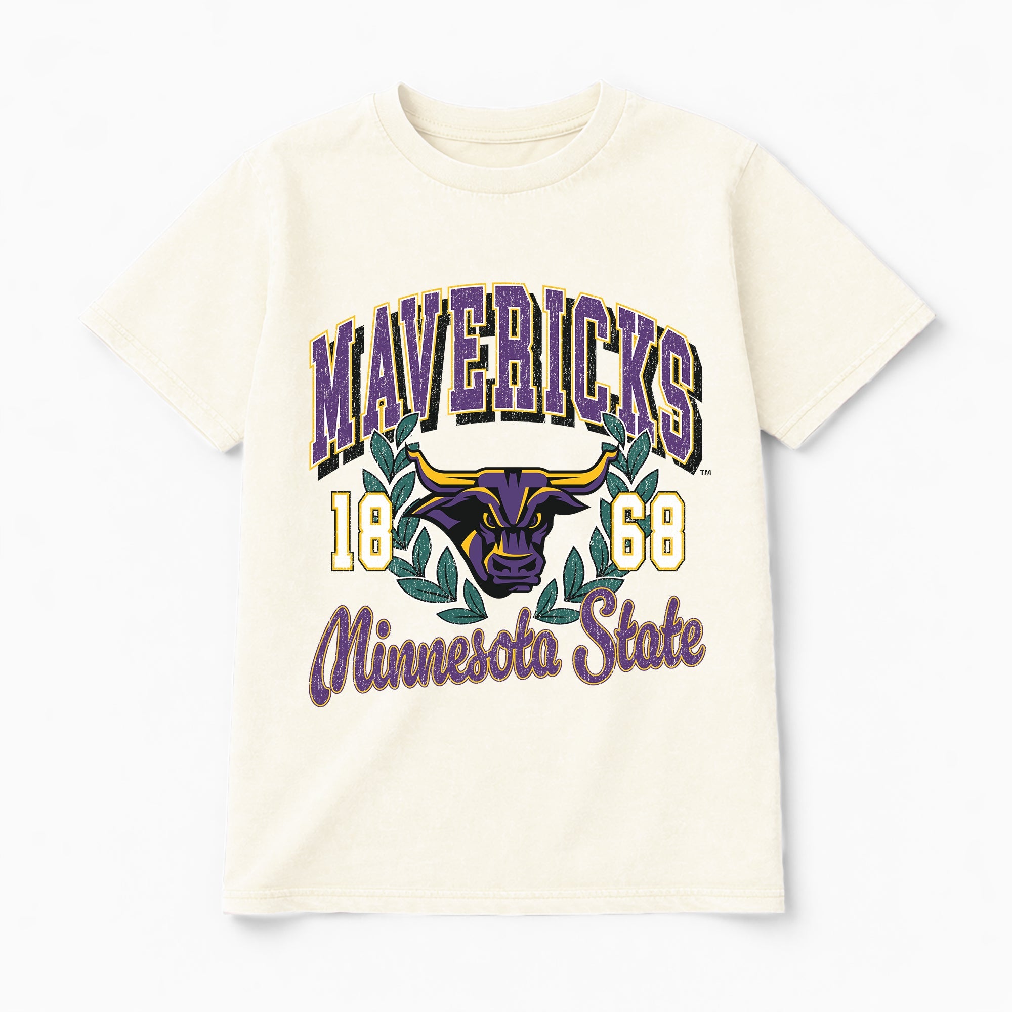 MINNESOTA STATE MANKATO MAVERICKS RAISED ON VICTORY CLASSIC FIT COTTON BLEND CREWNECK TEE
