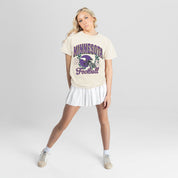 MINNESOTA VIKINGS RAISED ON VICTORY CLASSIC FIT COTTON BLEND CREWNECK TEE