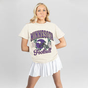 MINNESOTA VIKINGS RAISED ON VICTORY CLASSIC FIT COTTON BLEND CREWNECK TEE
