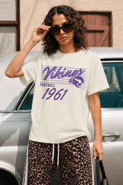 MINNESOTA VIKINGS OLD SCHOOL CLASSIC FIT COTTON BLEND CREWNECK TEE