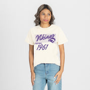 MINNESOTA VIKINGS OLD SCHOOL CLASSIC FIT COTTON BLEND CREWNECK TEE