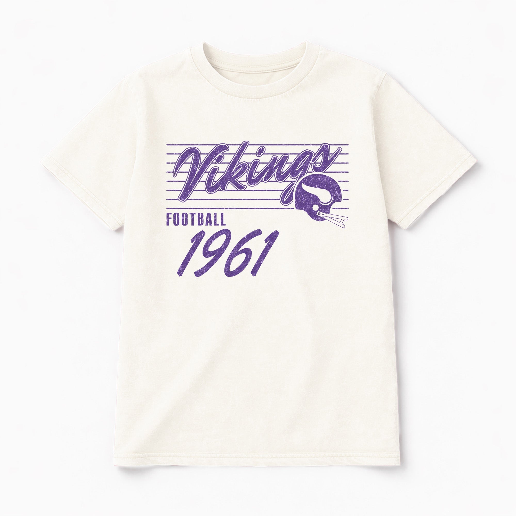 MINNESOTA VIKINGS OLD SCHOOL CLASSIC FIT COTTON BLEND CREWNECK TEE