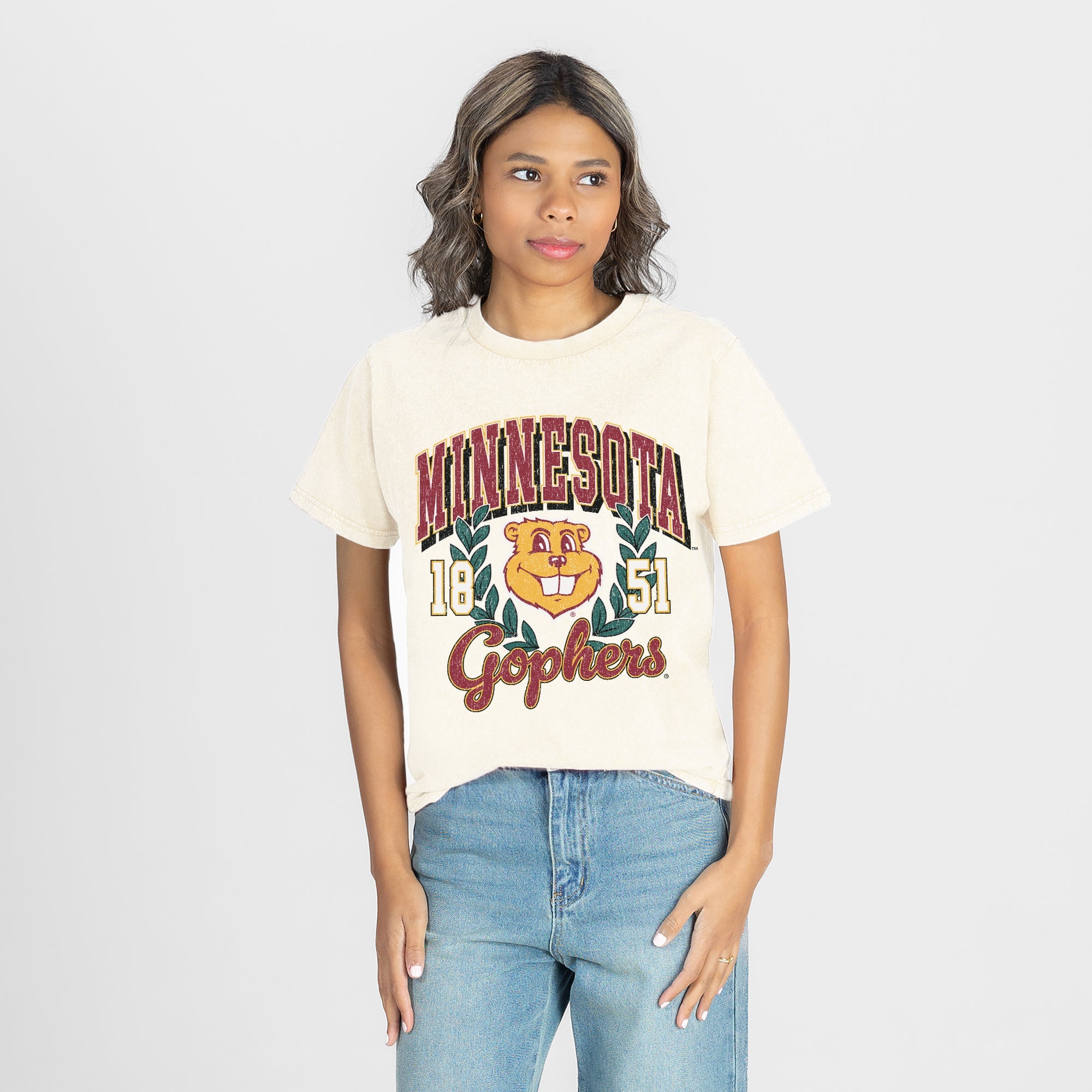 MINNESOTA GOLDEN GOPHERS RAISED ON VICTORY CLASSIC FIT COTTON BLEND CREWNECK TEE
