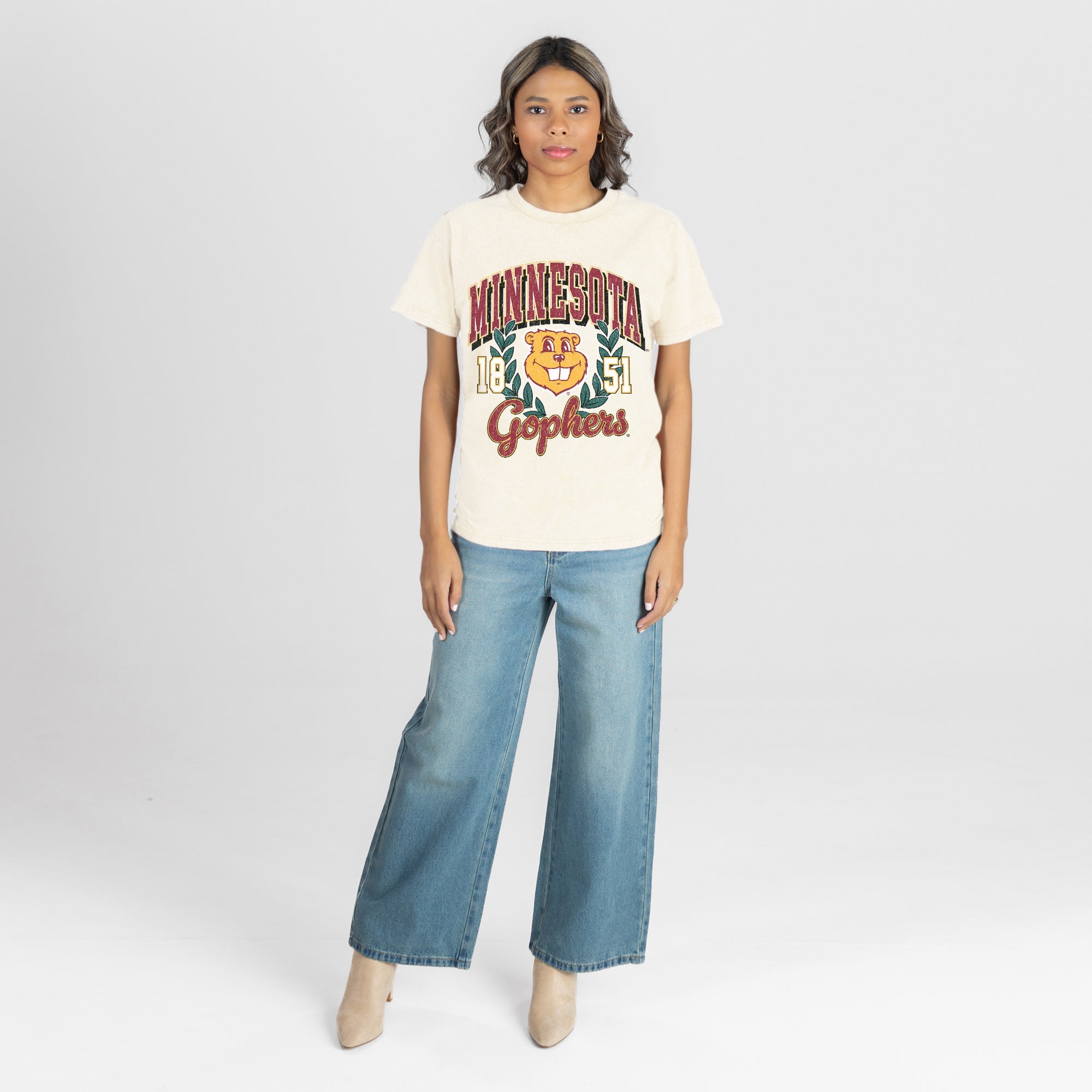 MINNESOTA GOLDEN GOPHERS RAISED ON VICTORY CLASSIC FIT COTTON BLEND CREWNECK TEE