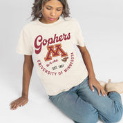 MINNESOTA GOLDEN GOPHERS YOU KNOW OUR NAME CLASSIC FIT COTTON BLEND CREWNECK TEE