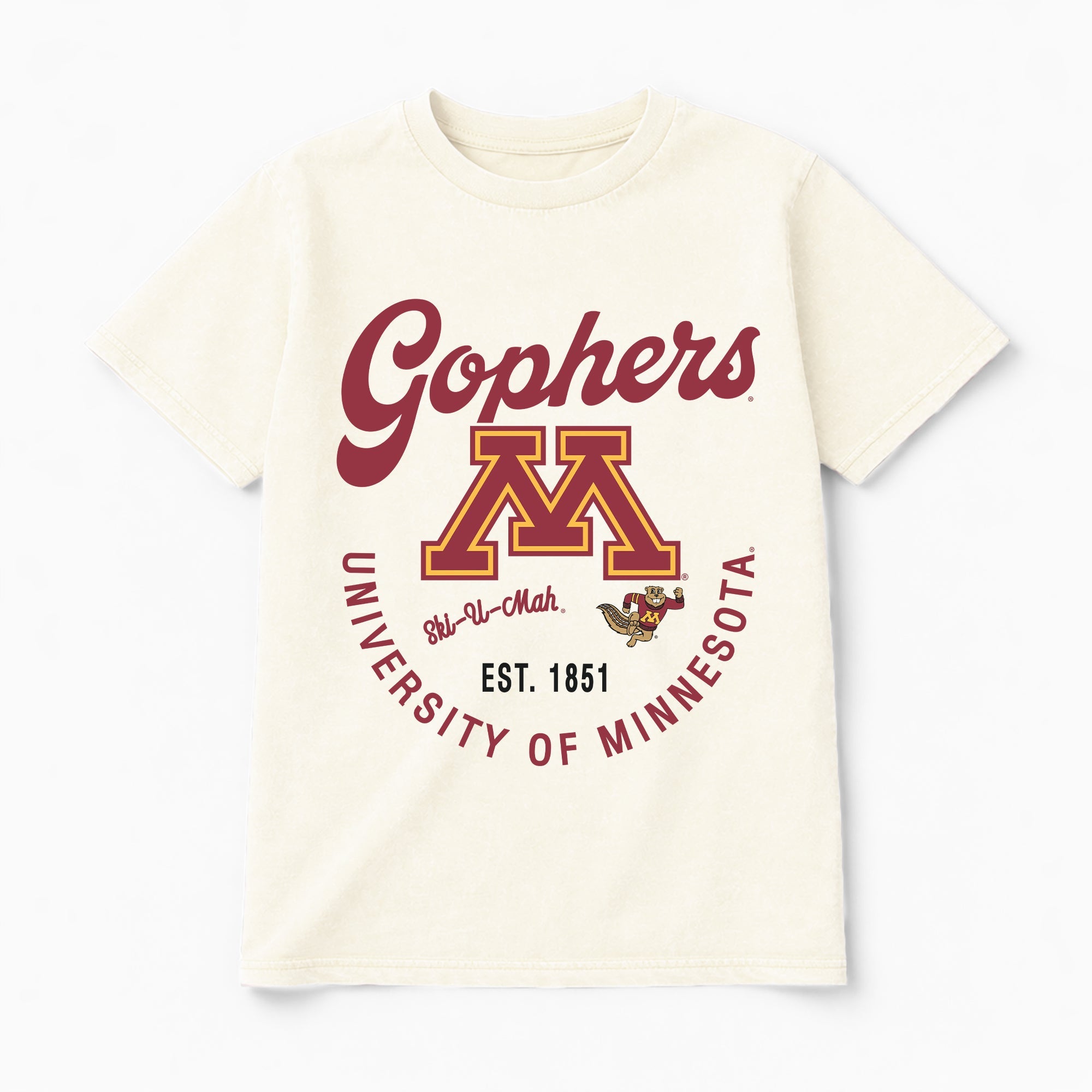 MINNESOTA GOLDEN GOPHERS YOU KNOW OUR NAME CLASSIC FIT COTTON BLEND CREWNECK TEE