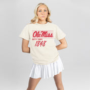 OLE MISS REBELS OLD SCHOOL CLASSIC FIT COTTON BLEND CREWNECK TEE