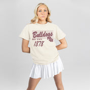 MISSISSIPPI STATE BULLDOGS OLD SCHOOL CLASSIC FIT COTTON BLEND CREWNECK TEE