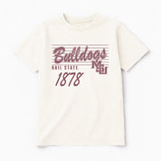 MISSISSIPPI STATE BULLDOGS OLD SCHOOL CLASSIC FIT COTTON BLEND CREWNECK TEE