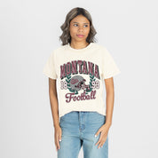 MONTANA GRIZZLIES RAISED ON VICTORY CLASSIC FIT COTTON BLEND CREWNECK TEE