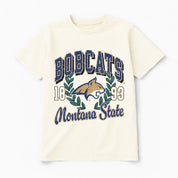 MONTANA STATE BOBCATS RAISED ON VICTORY CLASSIC FIT COTTON BLEND CREWNECK TEE