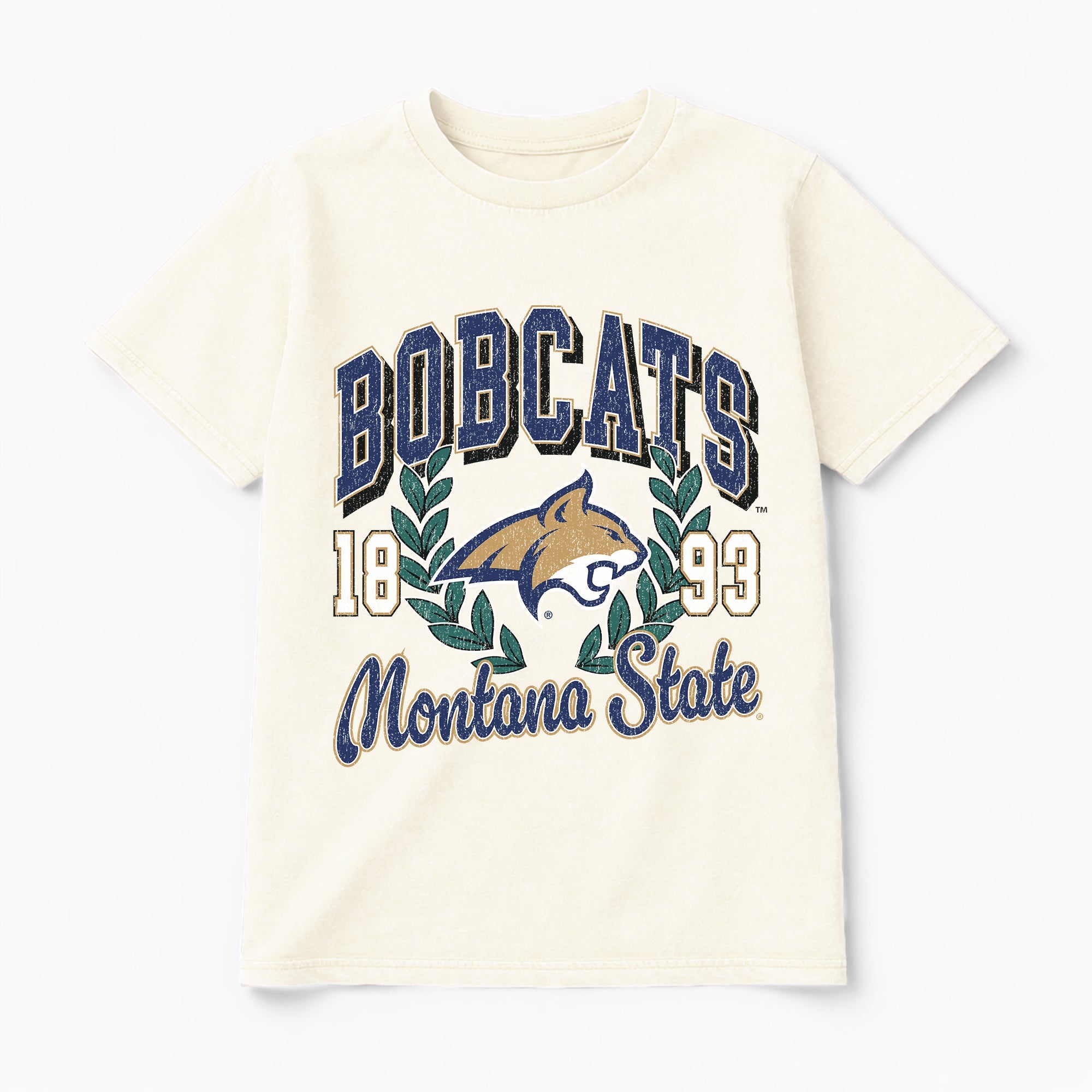 MONTANA STATE BOBCATS RAISED ON VICTORY CLASSIC FIT COTTON BLEND CREWNECK TEE
