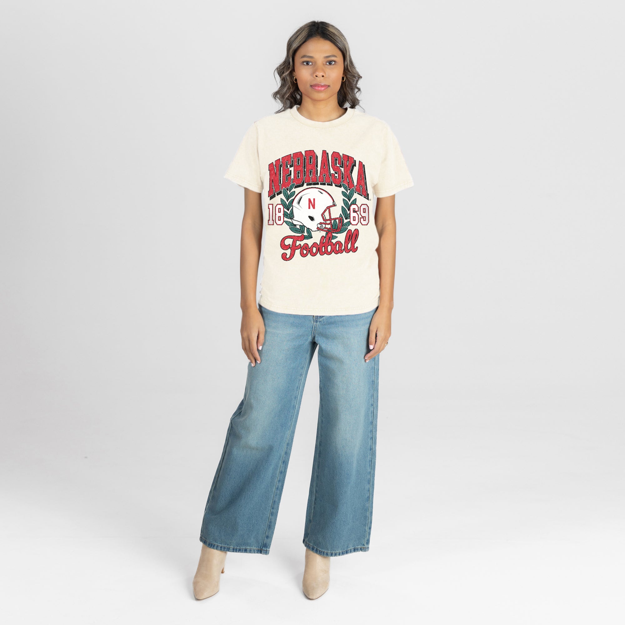 NEBRASKA CORNHUSKERS RAISED ON VICTORY CLASSIC FIT COTTON BLEND CREWNECK TEE