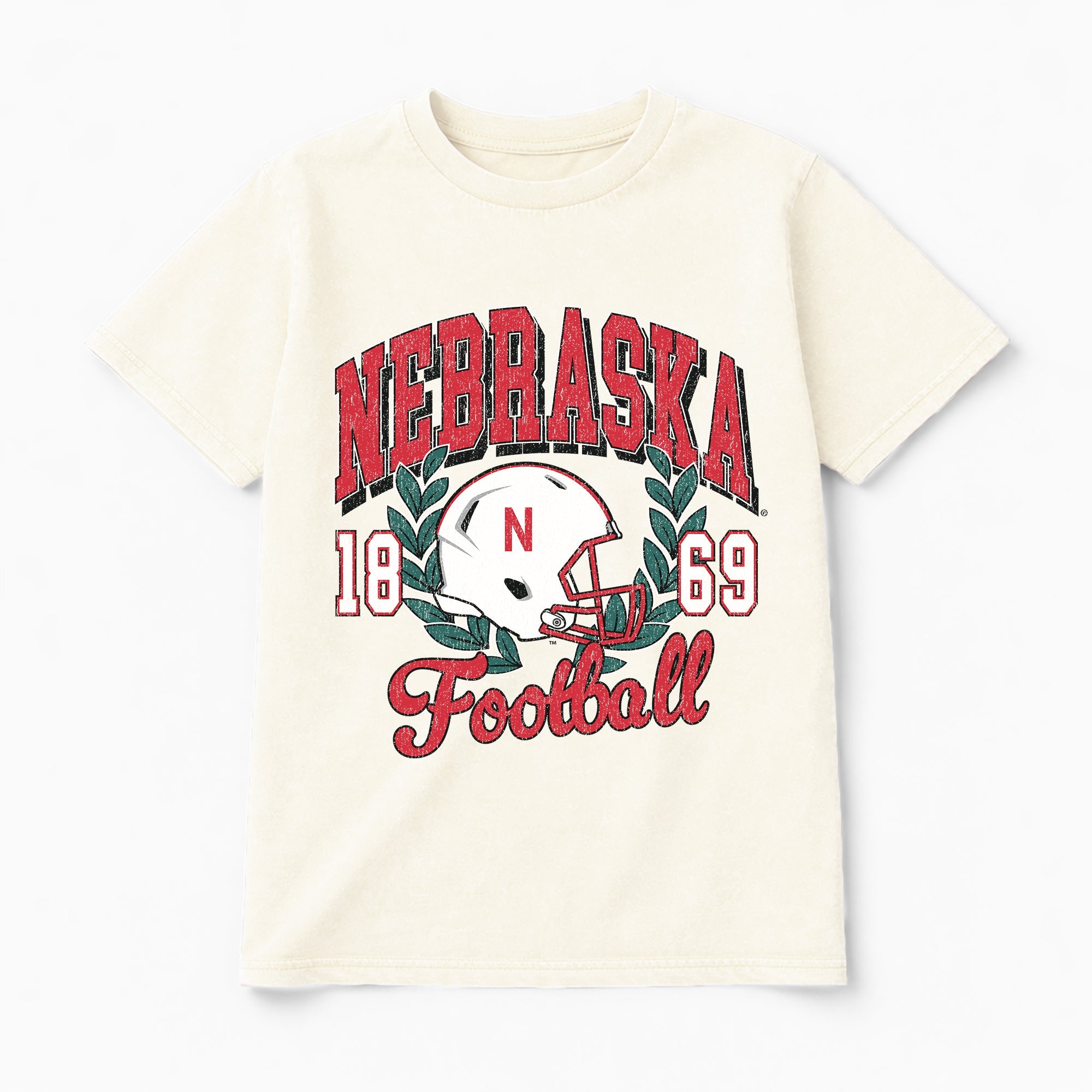 NEBRASKA CORNHUSKERS RAISED ON VICTORY CLASSIC FIT COTTON BLEND CREWNECK TEE