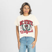 NORTH CAROLINA STATE WOLFPACK RAISED ON VICTORY CLASSIC FIT COTTON BLEND CREWNECK TEE