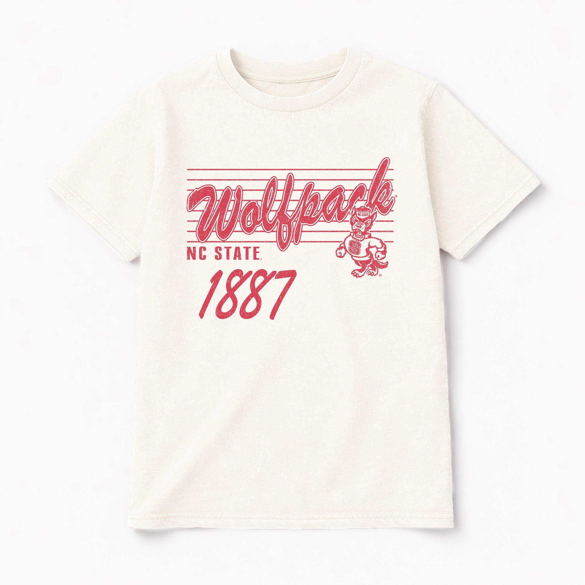 NORTH CAROLINA STATE WOLFPACK OLD SCHOOL CLASSIC FIT COTTON BLEND CREWNECK TEE