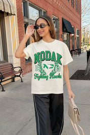NORTH DAKOTA FIGHTING HAWKS RAISED ON VICTORY CLASSIC FIT COTTON BLEND CREWNECK TEE