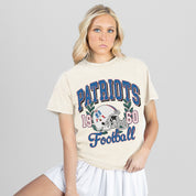 NEW ENGLAND PATRIOTS RAISED ON VICTORY CLASSIC FIT COTTON BLEND CREWNECK TEE