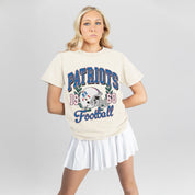 NEW ENGLAND PATRIOTS RAISED ON VICTORY CLASSIC FIT COTTON BLEND CREWNECK TEE