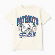 NEW ENGLAND PATRIOTS RAISED ON VICTORY CLASSIC FIT COTTON BLEND CREWNECK TEE