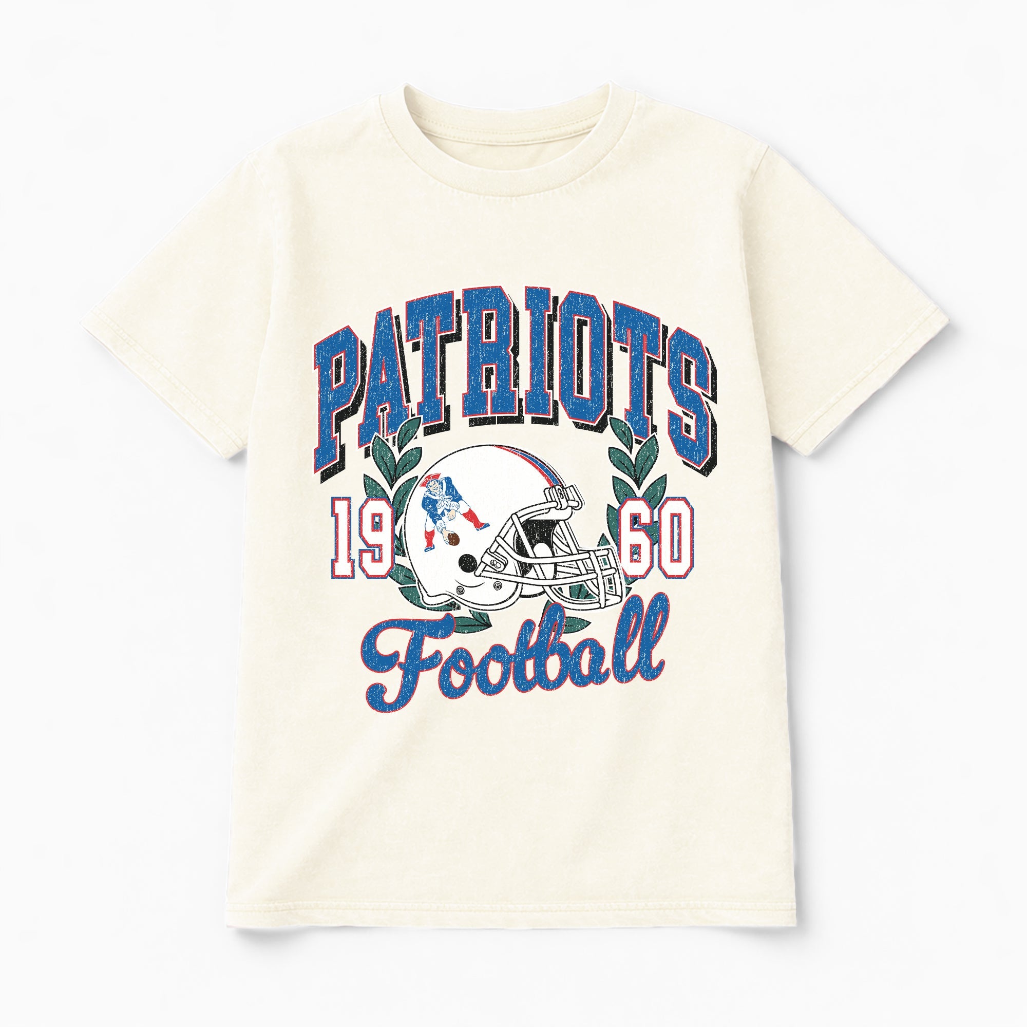 NEW ENGLAND PATRIOTS RAISED ON VICTORY CLASSIC FIT COTTON BLEND CREWNECK TEE