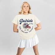 NEW ENGLAND PATRIOTS YOU KNOW OUR NAME CLASSIC FIT COTTON BLEND CREWNECK TEE