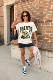 NEW ORLEANS SAINTS RAISED ON VICTORY CLASSIC FIT COTTON BLEND CREWNECK TEE