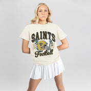 NEW ORLEANS SAINTS RAISED ON VICTORY CLASSIC FIT COTTON BLEND CREWNECK TEE