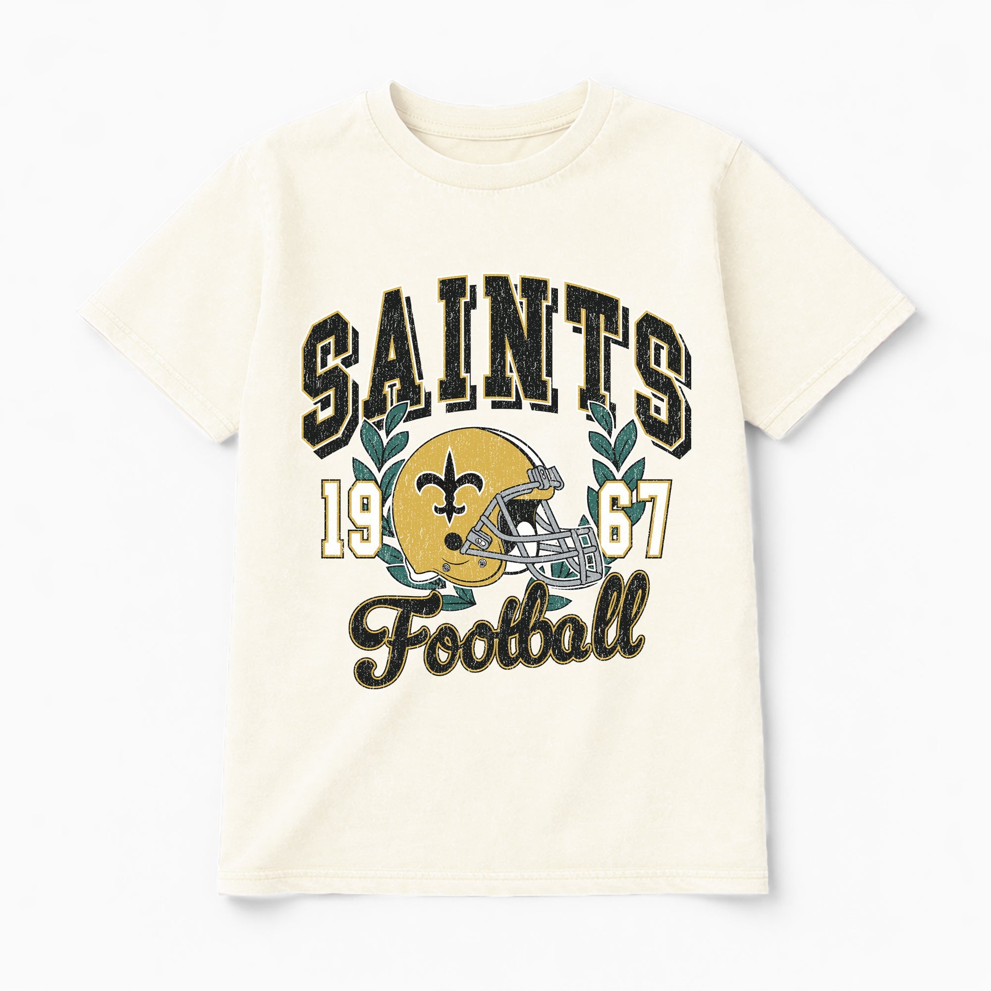 NEW ORLEANS SAINTS RAISED ON VICTORY CLASSIC FIT COTTON BLEND CREWNECK TEE