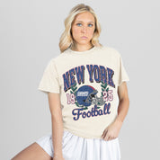NEW YORK GIANTS RAISED ON VICTORY CLASSIC FIT COTTON BLEND CREWNECK TEE