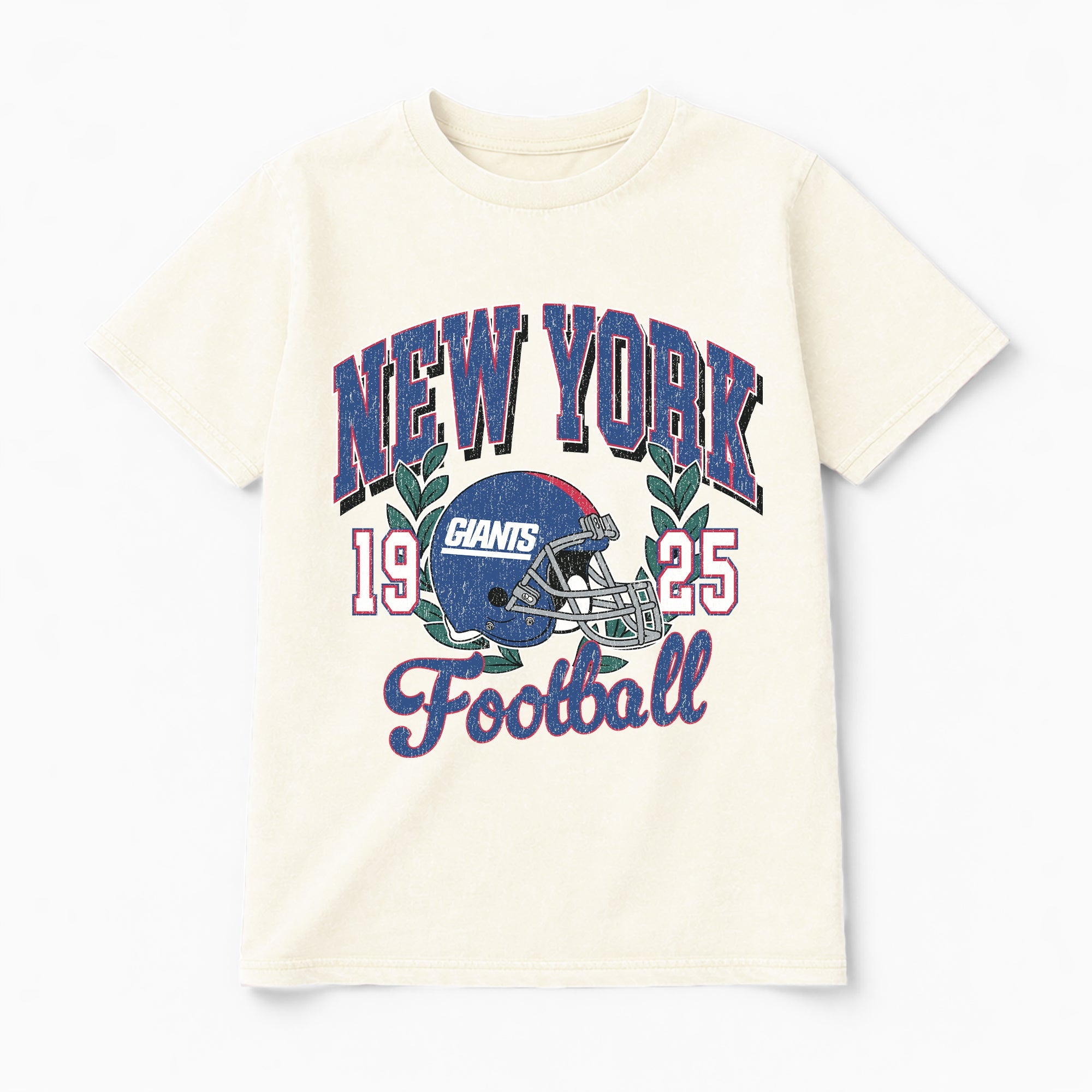 NEW YORK GIANTS RAISED ON VICTORY CLASSIC FIT COTTON BLEND CREWNECK TEE