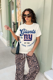 NEW YORK GIANTS YOU KNOW OUR NAME CLASSIC FIT COTTON BLEND CREWNECK TEE