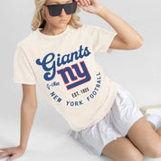 NEW YORK GIANTS YOU KNOW OUR NAME CLASSIC FIT COTTON BLEND CREWNECK TEE