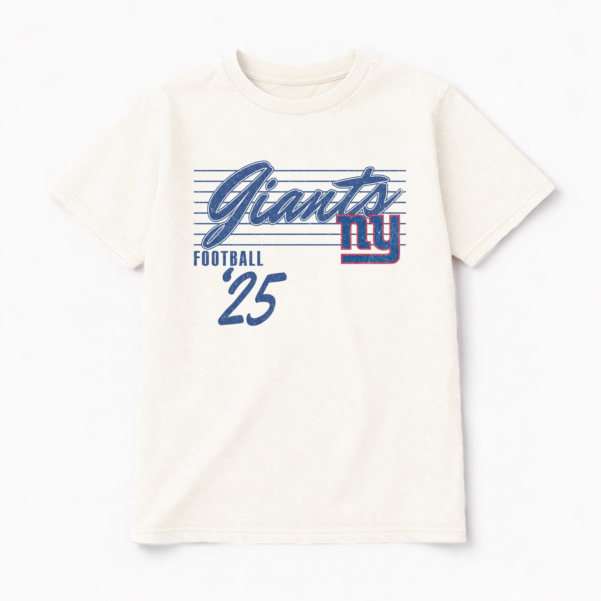 NEW YORK GIANTS OLD SCHOOL CLASSIC FIT COTTON BLEND CREWNECK TEE