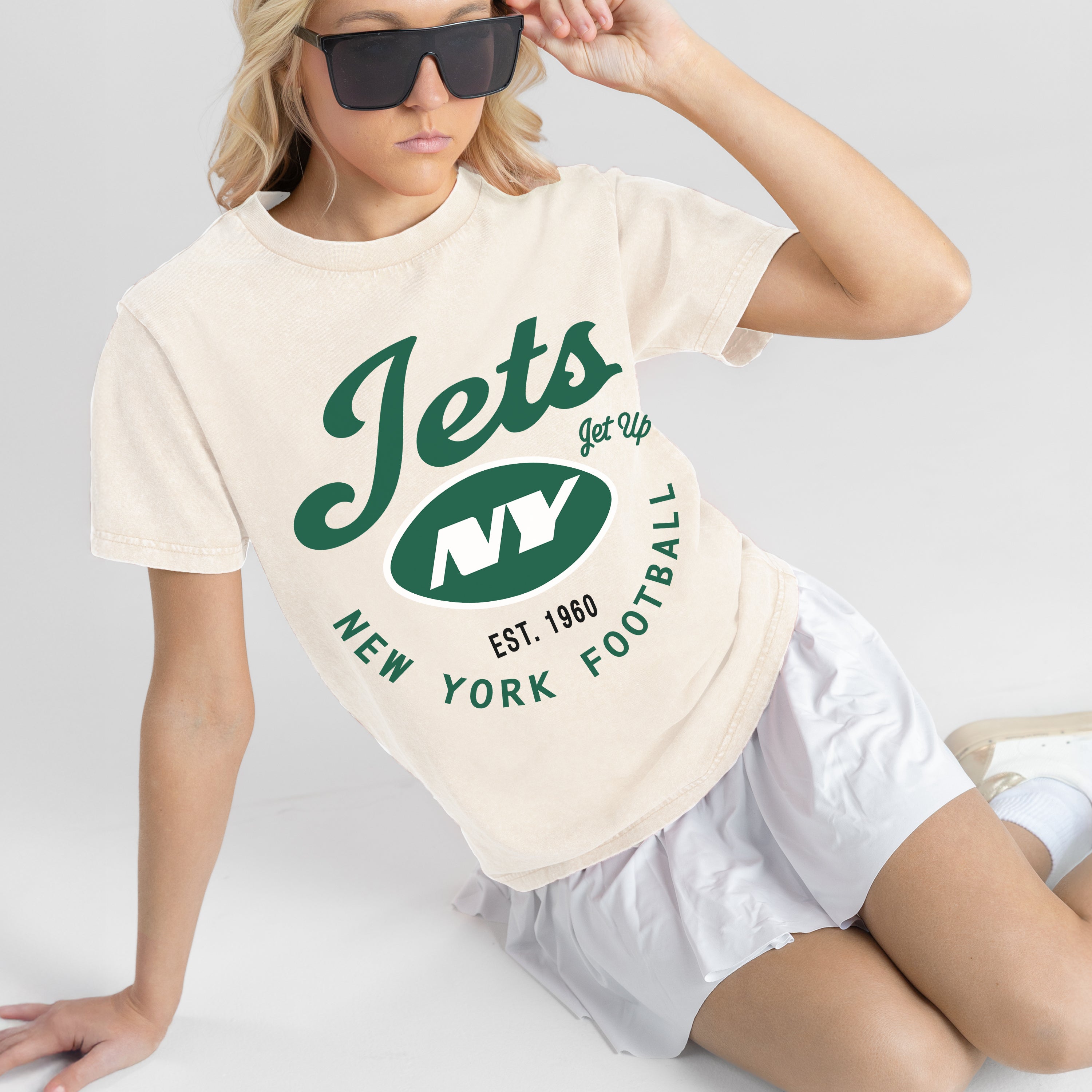 NEW YORK JETS YOU KNOW OUR NAME CLASSIC FIT COTTON BLEND CREWNECK TEE