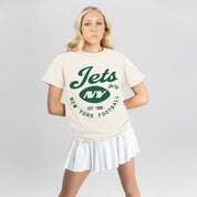 NEW YORK JETS YOU KNOW OUR NAME CLASSIC FIT COTTON BLEND CREWNECK TEE